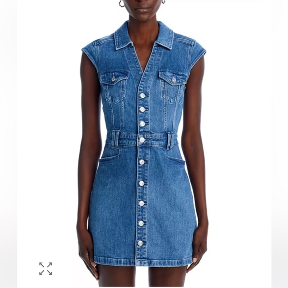 paige jaxsyn denim dress Jaxsyn stretch-denim mini dress - mid denim